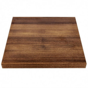 Mesa cuadrada de efecto madera de roble rústico - L 700mm - Bolero