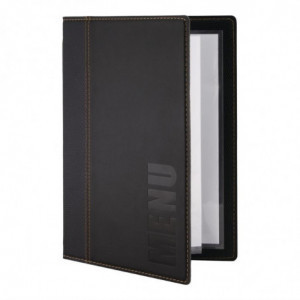 Contemporary A4 Black Menu Cover - Securit - Fourniresto