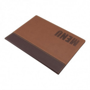 Contemporary A4 Light Brown Menu Cover - Securit - Fourniresto