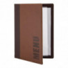 Contemporary A4 Light Brown Menu Cover - Securit - Fourniresto