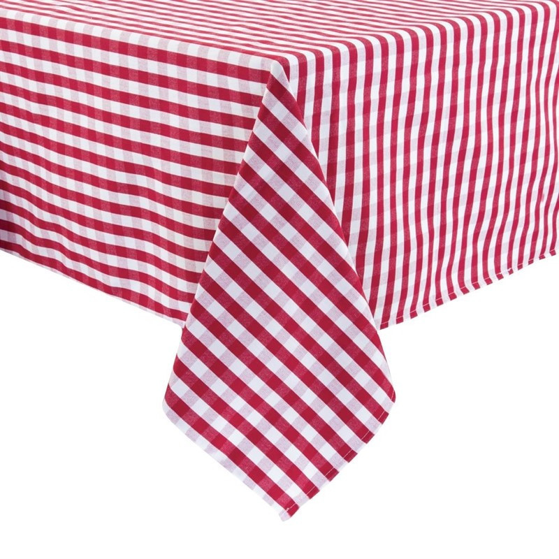 Nappe carrée à carreaux rouges en polyester 890 x 890mm - Mitre Essentials - Fourniresto