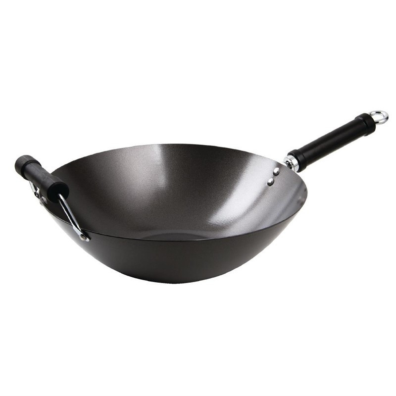 Wok Antiadhésif Fond Plat - 35 cm - Kitchen Craft - Fourniresto