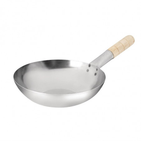 Wok Fondo Plano de Acero Dulce - 25.4 cm - Vogue - Fourniresto