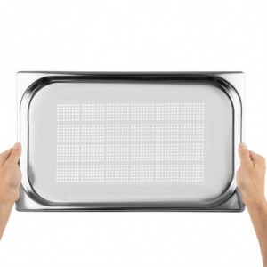 Bac Gastronorm inox perforado GN 1/1 150mm - Vogue - Fourniresto