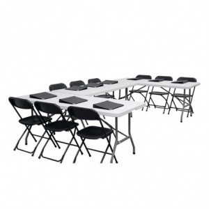 Mesa Plegable en el Centro Blanca 1,8 m - Bolero