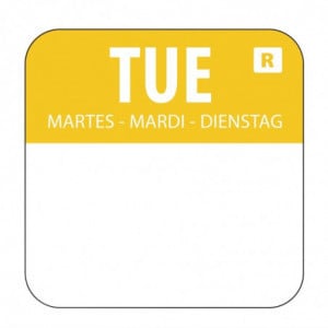 Yellow Food Labels "Tuesday" - Pack of 1000 - Vogue