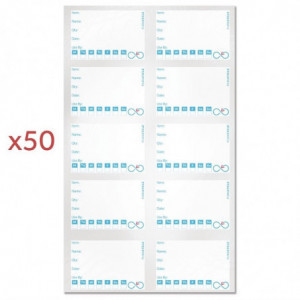 Lot of 50 Reusable Traceability Labels, 3 Markers and 2 Cloths - FourniResto