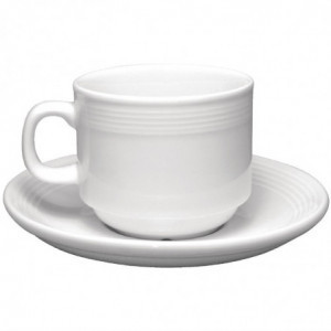 Plato para taza de té apilable Linear 20cl - Lote de 12 - Olympia - Fourniresto