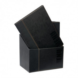 Porta menús A4 negros con caja de almacenamiento - Lote de 20 - Securit - Fourniresto