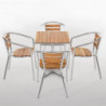 Wood and Aluminum Chairs - Set of 4 - Bolero - Fourniresto