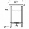 Fregadero de acero inoxidable - L 2400 x P 600 mm - Vogue