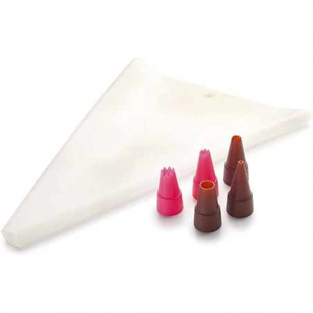 Bolsa de Pastelería de Silicona + 5 Boquillas - Lacor