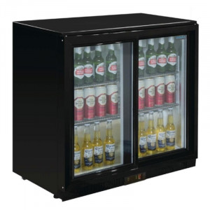 Arrière-Bar Negro 2 Puertas Corredizas 180 Botellas - 208 L - POLAR