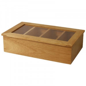 Caja de té de 335 x 200 mm de hevea - Olympia - Fourniresto