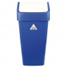 Cubo de basura azul de polipropileno con tapa abatible de 50 L - Scot Young - Fourniresto