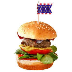 Kit Mini-Burgers avec Pics Drapeaux en Bambou - Tellier