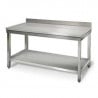 Mesa de Inox con Estante y Respaldo - P 600 mm - L 1800 mm