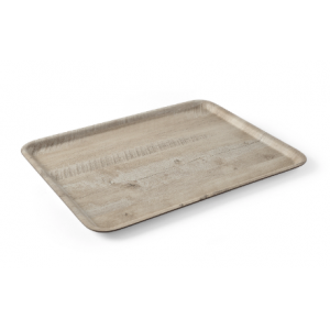 Plateau de Service en Mélamine Imprimé Bois Clair - 350 x 240 mm