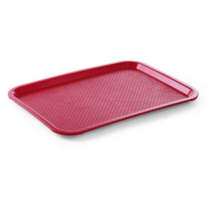 Bandej rectangular de comida rápida roja - 415 x 305 mm