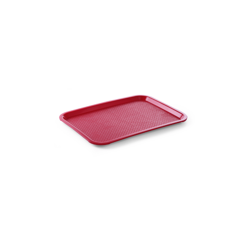 Bandej rectangular de comida rápida roja - 415 x 305 mm