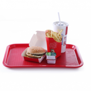 Plateau Rectangulaire Fast Food - Petit Modèle 265 x 345 mm - Rouge