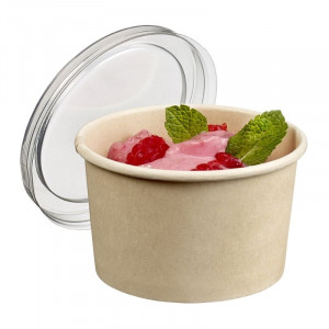 Couvercle pour Pot à Glace et à Dessert en Bambou 105 ml - Lot de 50