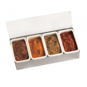 Caja de especias de acero inoxidable - 4 compartimentos