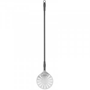 Round Perforated Stainless Steel Pizza Peel - 1200 x 230 mm