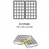 Professional Waffle Maker with 180° Opening - Left Right Tilt - 4 x 6 Cork