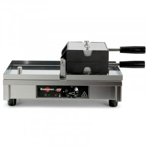 Professional Waffle Maker with 180° Opening - Left Right Tilt - 4 x 6 Cork