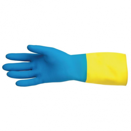 Guantes Impermeables de Protección Química Ligera Azules y Amarillos Mapa 405 - Talla XL - Mapa