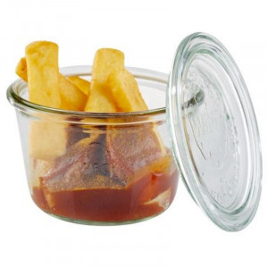 Vasito Weck de vidrio con tapa - 370 ml - Lote de 3