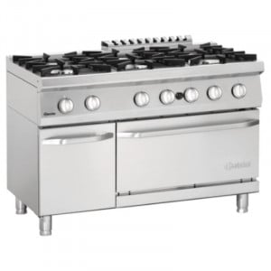 Fourneau 6 Fuegos con Horno a Gas GN 2/1 y Armario Serie 700