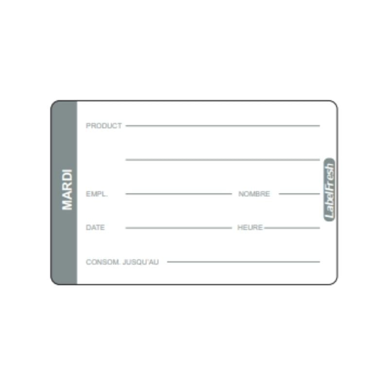 Etiqueta de trazabilidad LabelFresh Pro - Martes - 70 x 45 mm - Lote de 500 - LabelFresh