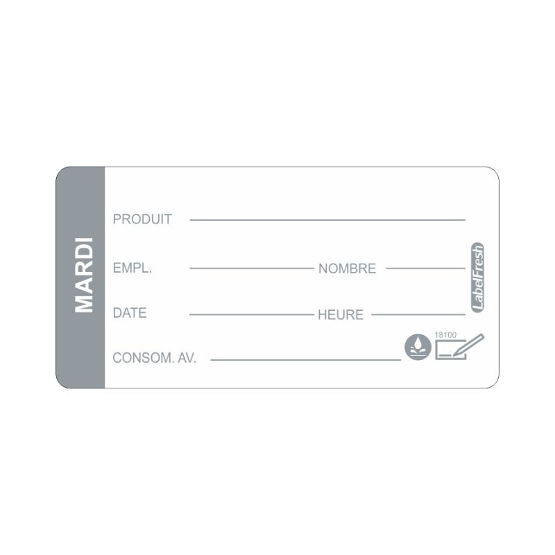 Traceability Label LabelFresh Soluble Pro - Tuesday - 60 x 30 mm - Pack of 250 - LabelFresh Traceability Label LabelFresh Soluble Pro - Tuesday - 60 x 30 mm - Pack of 250 - LabelFresh