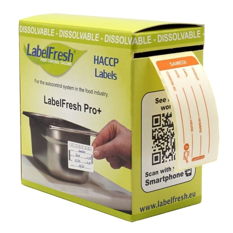 Etiqueta de trazabilidad LabelFresh Soluble Pro - Samedi - 60 x 30 mm - Lote de 250 - LabelFresh