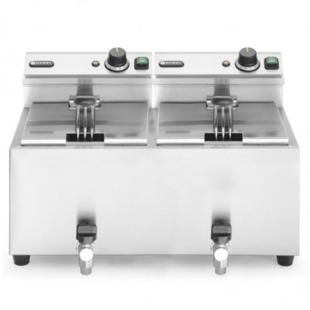 Freidora Mastercook con grifo de vaciado - 2 x 8 l