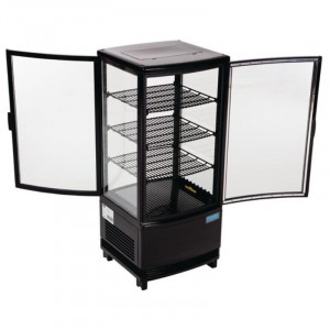 Black Refrigerated Display Case With Curved Doors 86 L - Polar - Fourniresto