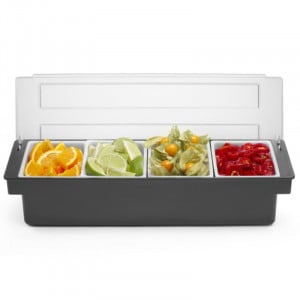 Caja de ingredientes - 4 compartimentos de ABS negro - HENDI