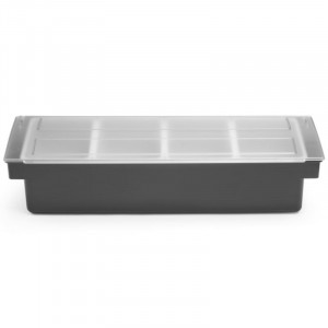 Caja de ingredientes - 4 compartimentos de ABS negro - HENDI