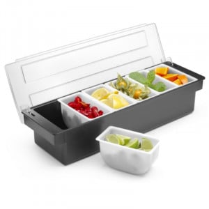 Ingredients Box - 6 Compartments in Black ABS - HENDI