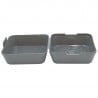 Caja de hamburguesas reutilizable gris M en PP - Lote de 24