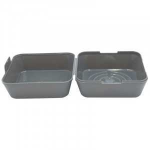 Caja de Hamburguesa Reutilizable Gris XL en PP - Lote de 24