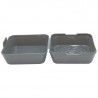 Caja de Hamburguesa Reutilizable Gris XL en PP - Lote de 24