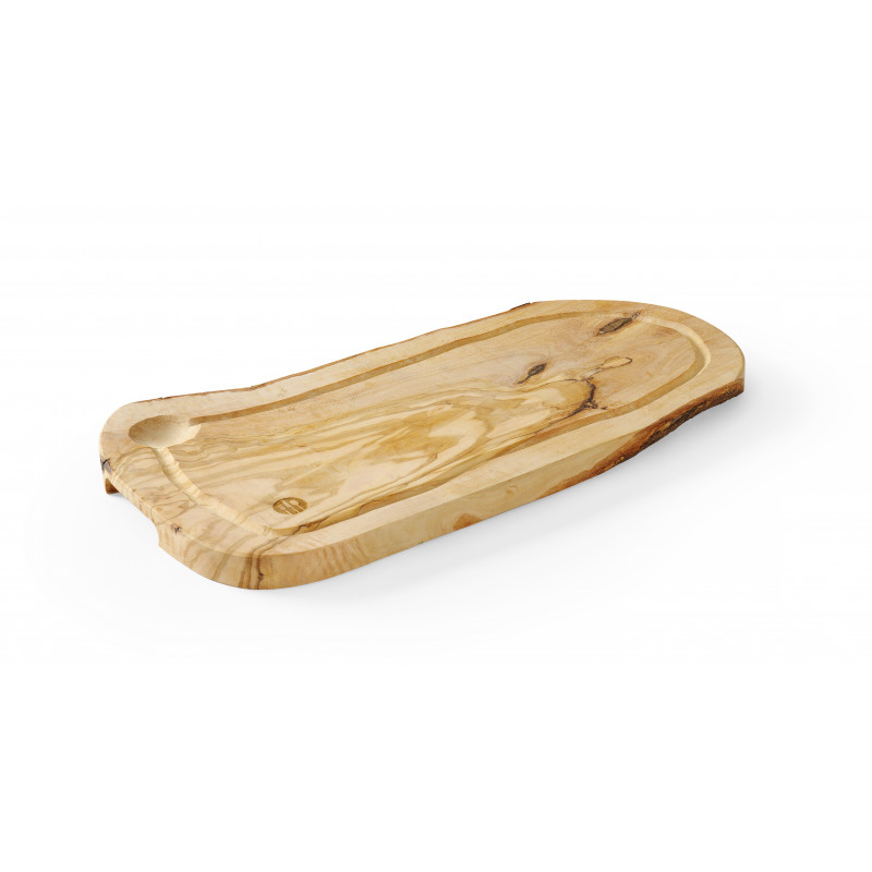 Tabla de cortar con canal de madera de olivo - 300 x 210 mm - Hendi