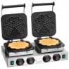 Professional Double Waffle Maker - 2 x 5 Heart-shaped Waffles - Bartscher