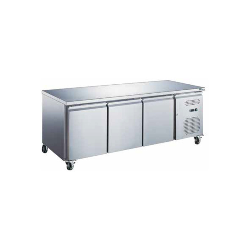 Mesa Refrigerada GN 1/1 Positiva Profundidad 700 mm - 3 Puertas - Sin Respaldo - Reacondicionada