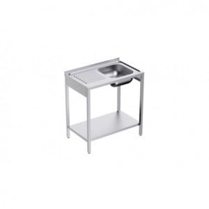 Plonge 1 Bac con Estante y Escurridor a la Izquierda - L 1000 x P 500 mm - Reacondicionada