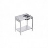 Plonge 1 Bac con Estante y Escurridor a la Izquierda - L 1000 x P 500 mm - Reacondicionada
