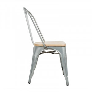 Sillas de Acero con Asiento de Madera - Lote de 4 - Bolero